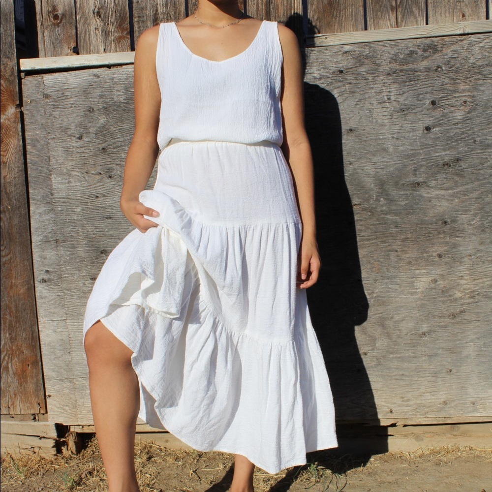 White Handmade Cotton Two Piece Skirt + Tank🐰